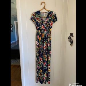 Navy Floral Motherbee Maternity Dress sz M